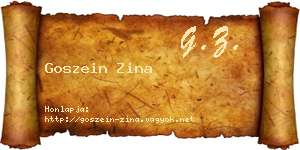 Goszein Zina névjegykártya